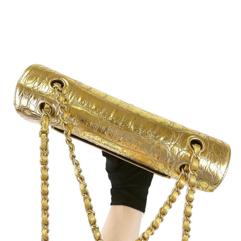 Embossed Calfskin Medium Classic Gold GHW