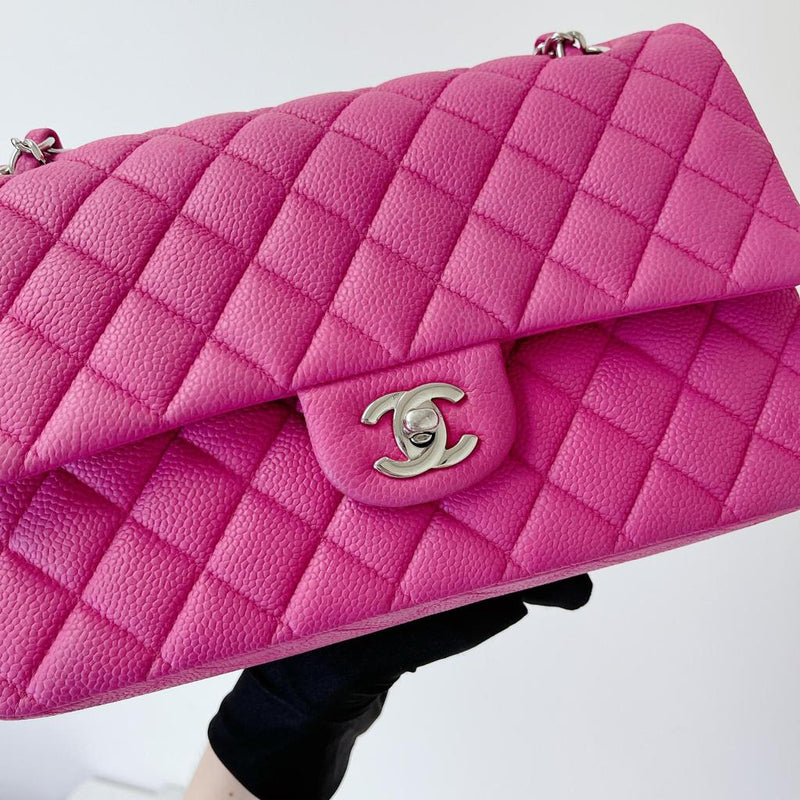 Classic Double Flap Matte Caviar Medium Pink SHW