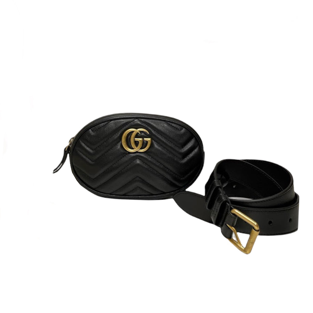 Marmont Belt Bag Black Leather GHW