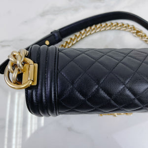 Boy Medium Calfskin Black GHW