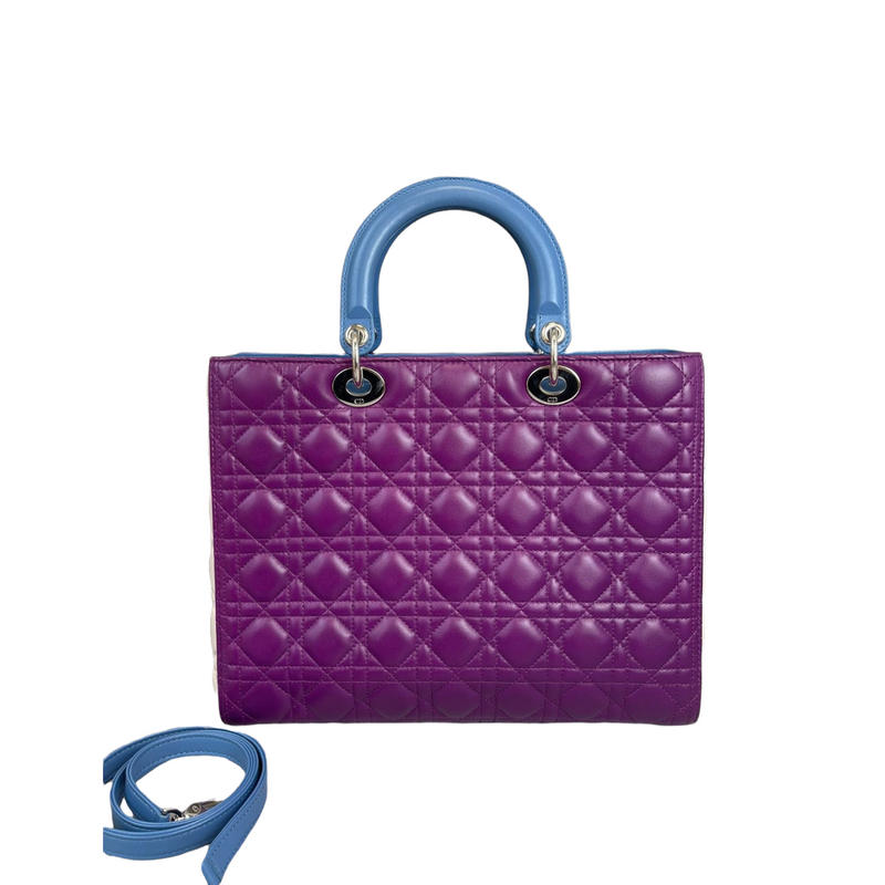 Lady Dior Large Lambskin Tri Colour SHW
