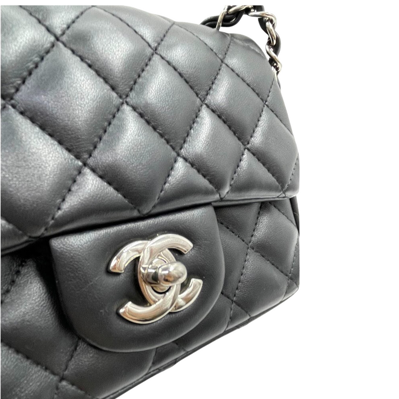 Classic Flap Square Mini Lambskin Black SHW
