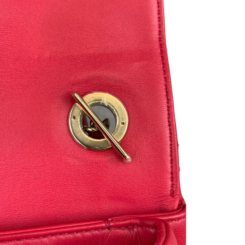 Small Trendy CC Flap Lambskin Red GHW