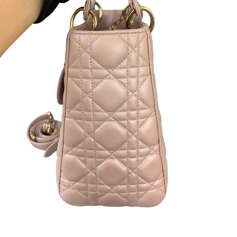 Dior Blush Quilted Calfskin Cannage Ultramatte Mini Lady Dior