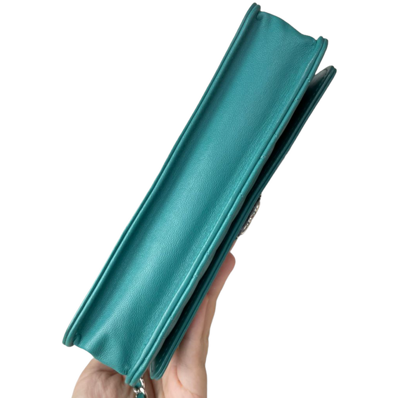 Boy Lambskin WOC Teal SHW