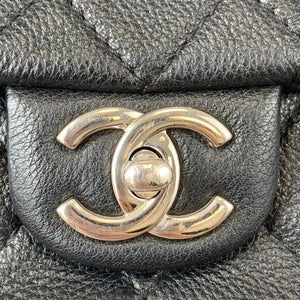 Quilted Double Gusset Washed Caviar black SHW