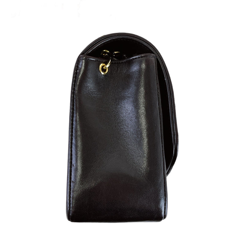 Small Classic Diana flap Black Lambskin GHW