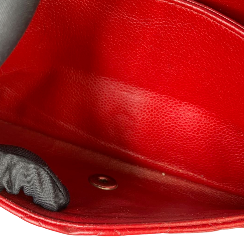 Classic Flap Caviar Medium Red SHW
