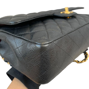 Medium Classic Flap Caviar Black GHW