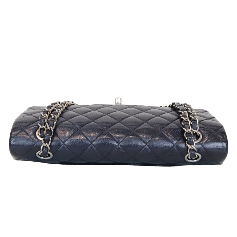 Chanel Classic Double Flap Bag Quilted Caviar Medium Blue 2258183