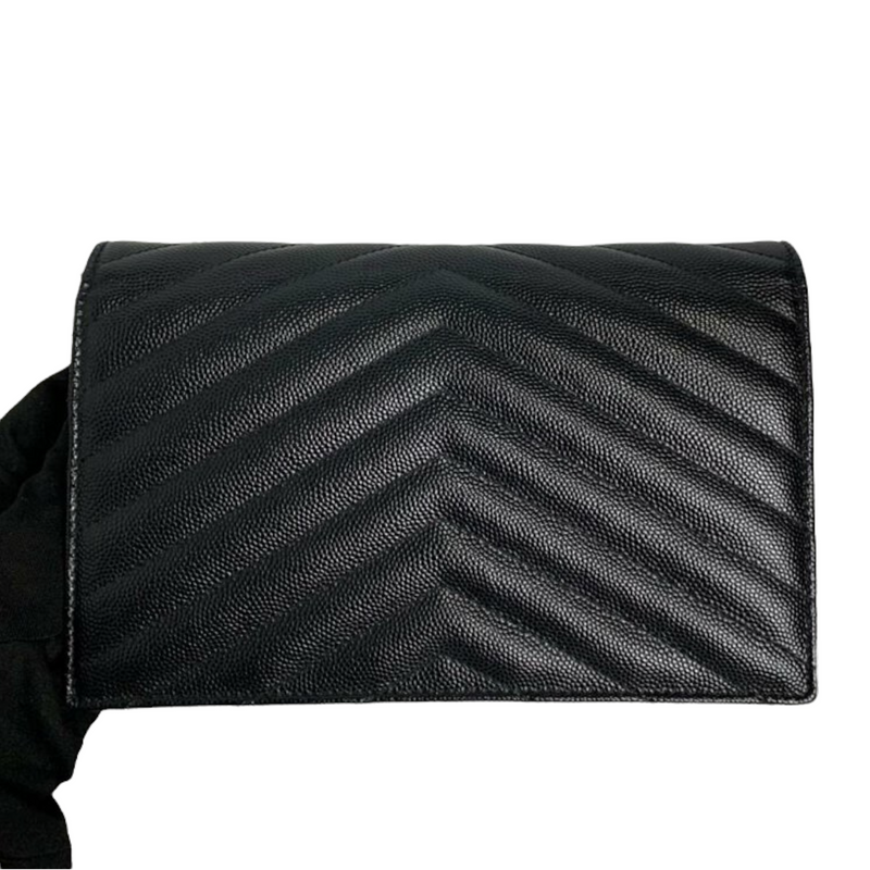 Envelope WOC Small Grained Leather Black SHW