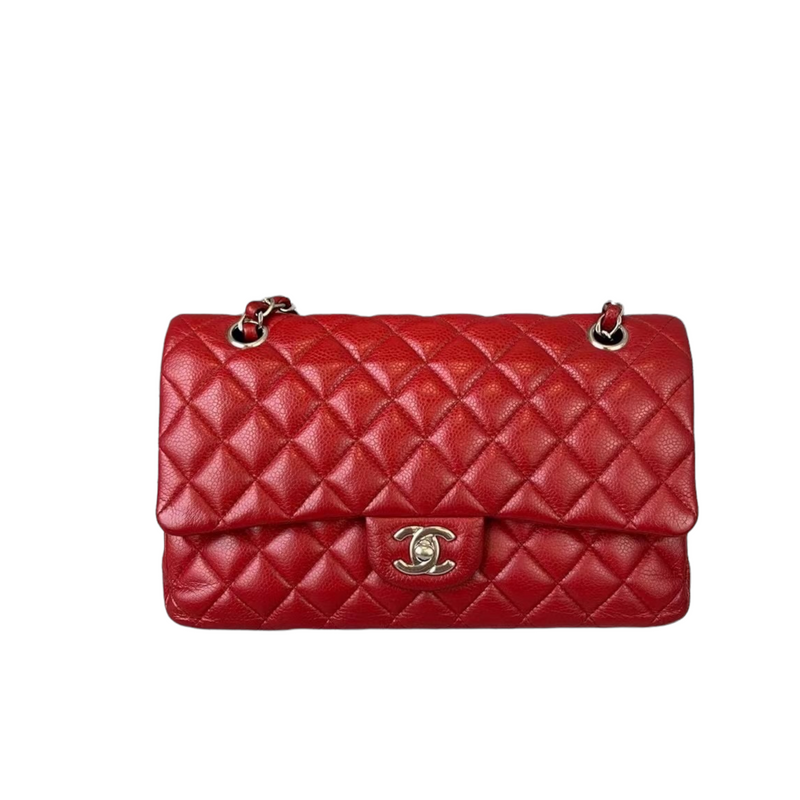 Classic Flap Caviar Medium Red SHW Bag Religion