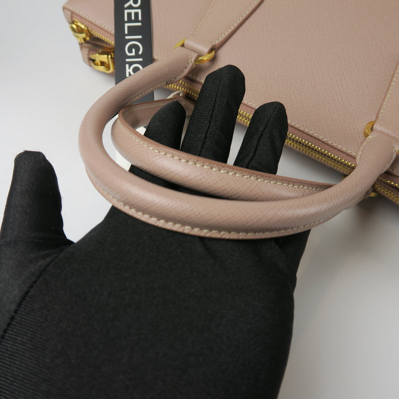 Large Saffiano Leather Beige Galleria Bag