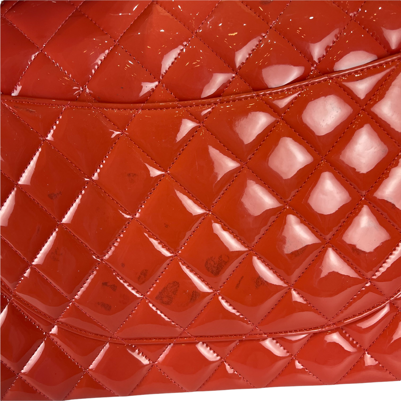 Double Flap Maxi Patent Coral SHW