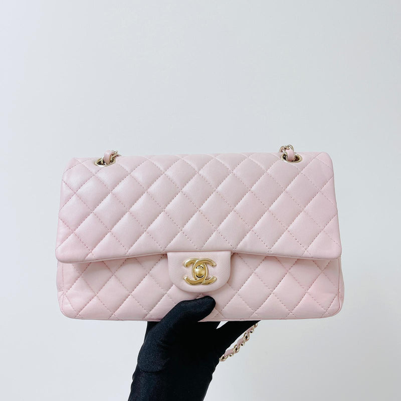 Classic Double Flap Medium Pink lambskin GHW