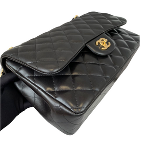 Jumbo Double Flap Lambskin Black GHW