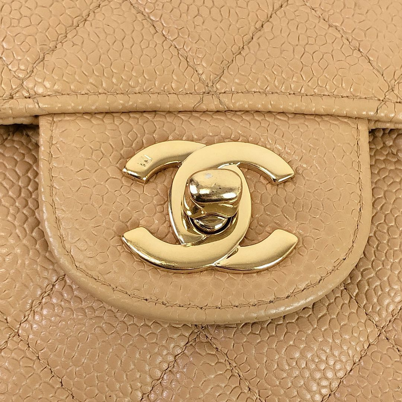 beige chanel caviar mini