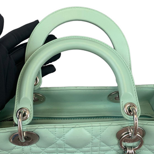 Medium Lady Dior Cannage Aqua SHW