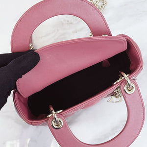 Mini Lady Dior Lambskin Rose Pink SHW