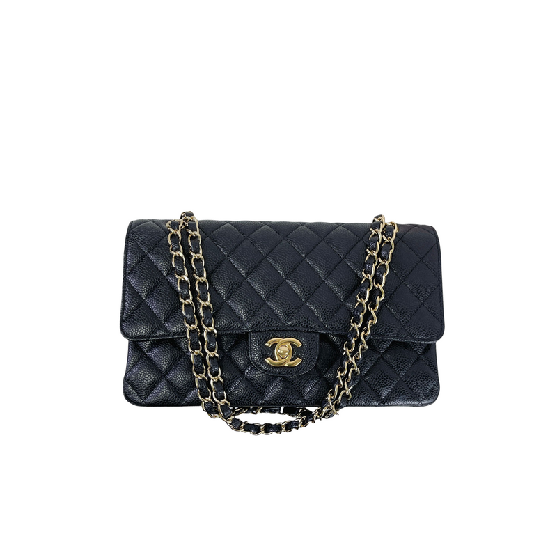 Small classic handbag Grained calfskin  goldtone metal black  Fashion   CHANEL