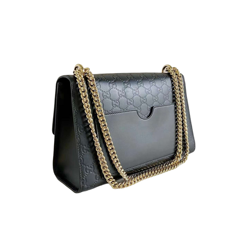 Padlock GG Embossed Medium Black GHW