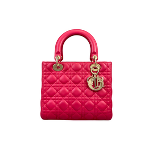 Lady Dior Lambskin Medium Pink GHW