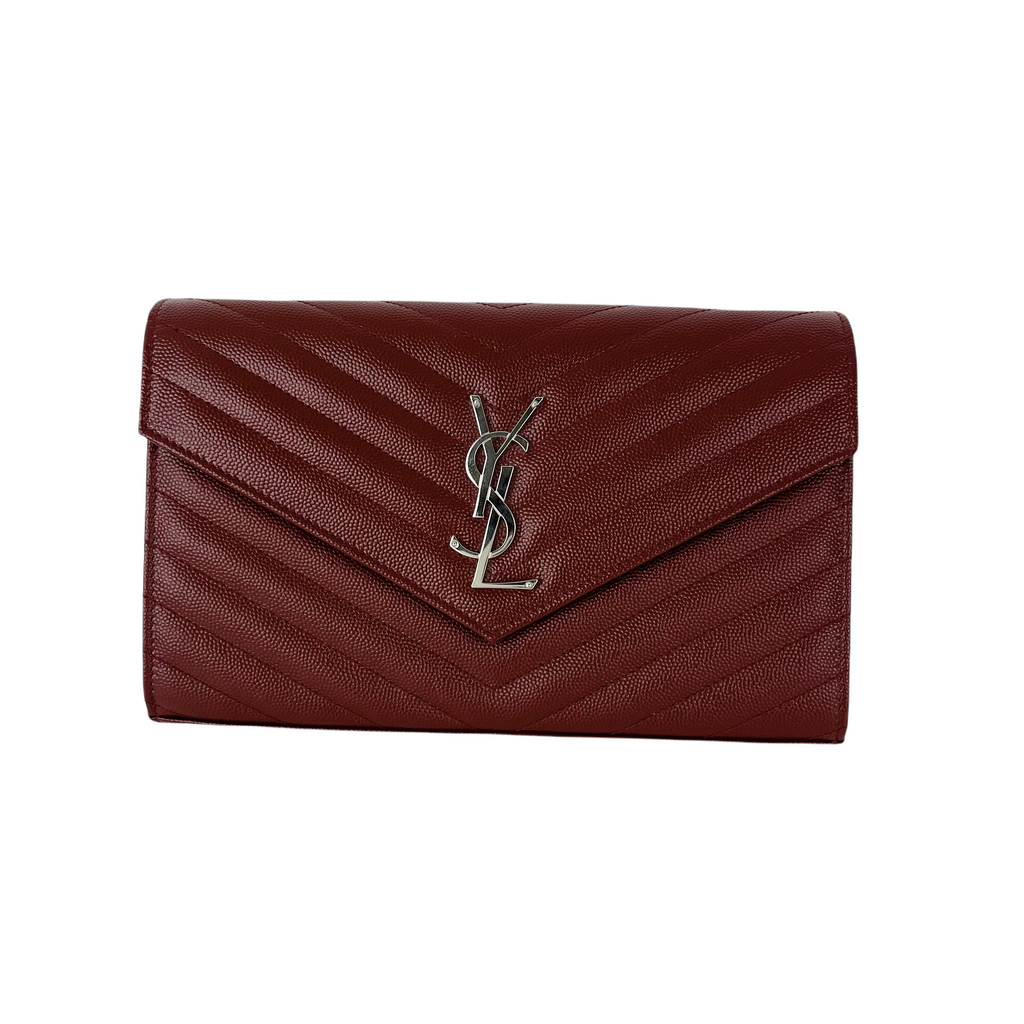 Envelope WOC Small Grained Leather Red SHW