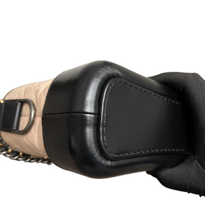 Calfskin Quilted Small Gabrielle Beige Black