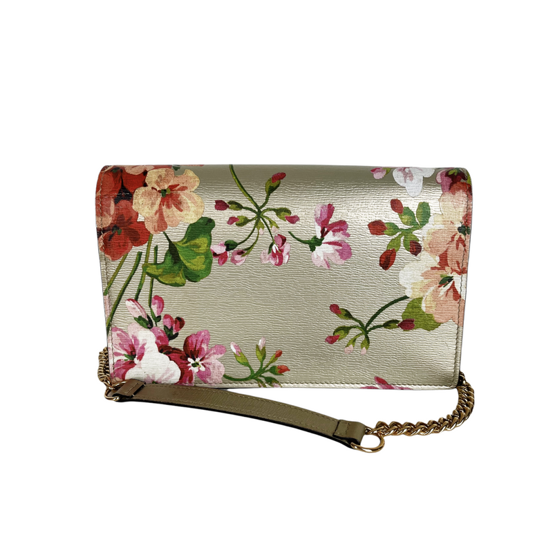 Blooms Wallet Chain Shoulder Bag Gold