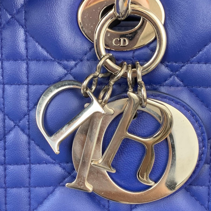 Lady Dior Medium Electric Blue Lambskin SHW