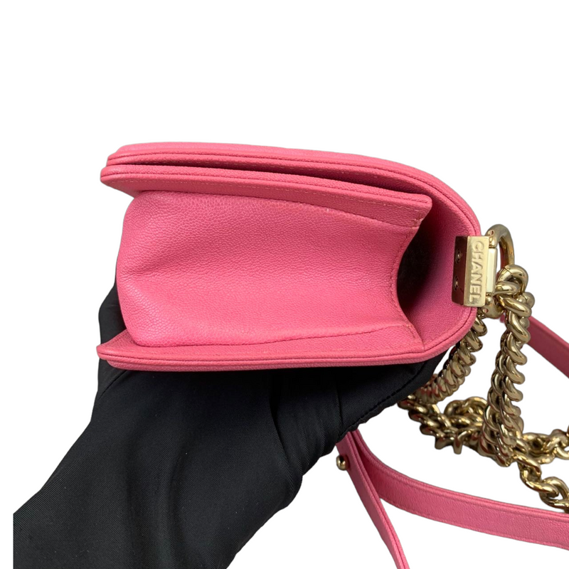 Small Le Boy Caviar Pink GHW