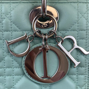 Medium Lady Dior Cannage Aqua SHW