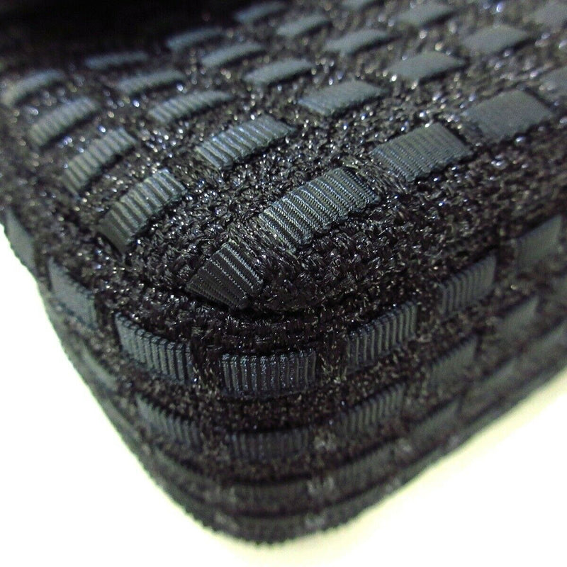 Medium Classic Flap Black Tweed SHW