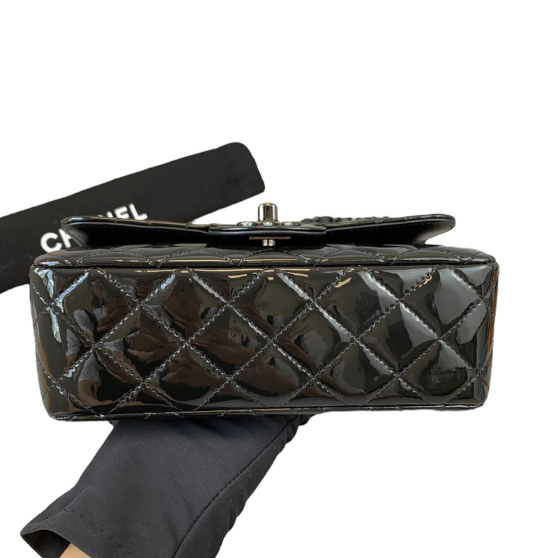 Chanel SO Black Quilted Patent Rectangular Mini Classic Flap Bag