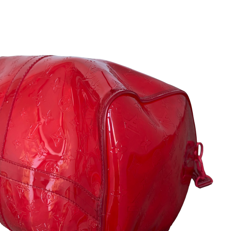 Keepall Clear SS19 Virgil Abloh Bandouliere 50 Red PVC