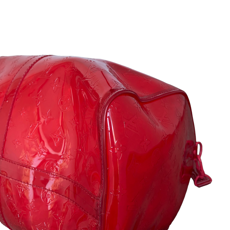 Louis Vuitton Keepall Rgb Clear Ss19 Virgil Abloh Bandouliere 50 870439 Red  Pvc For Sale at 1stDibs