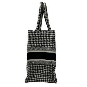 Medium Dior Book Tote Houndstooth Embroidery