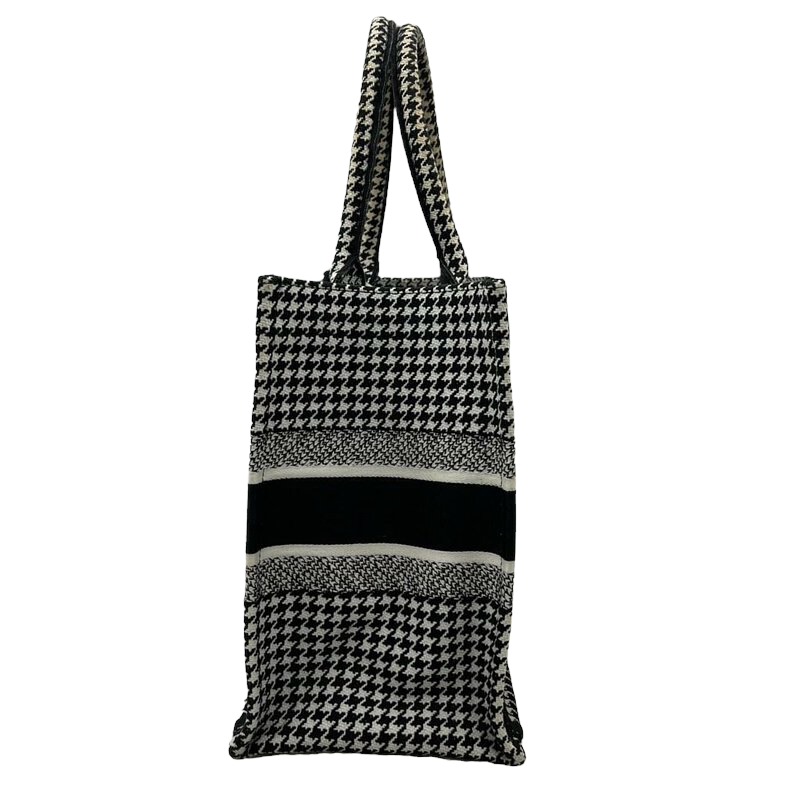 Medium Dior Book Tote Houndstooth Embroidery