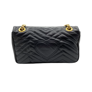 GG Marmont Small Matelassé Black GHW