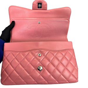 Jumbo Double Flap Lambskin Pink SHW