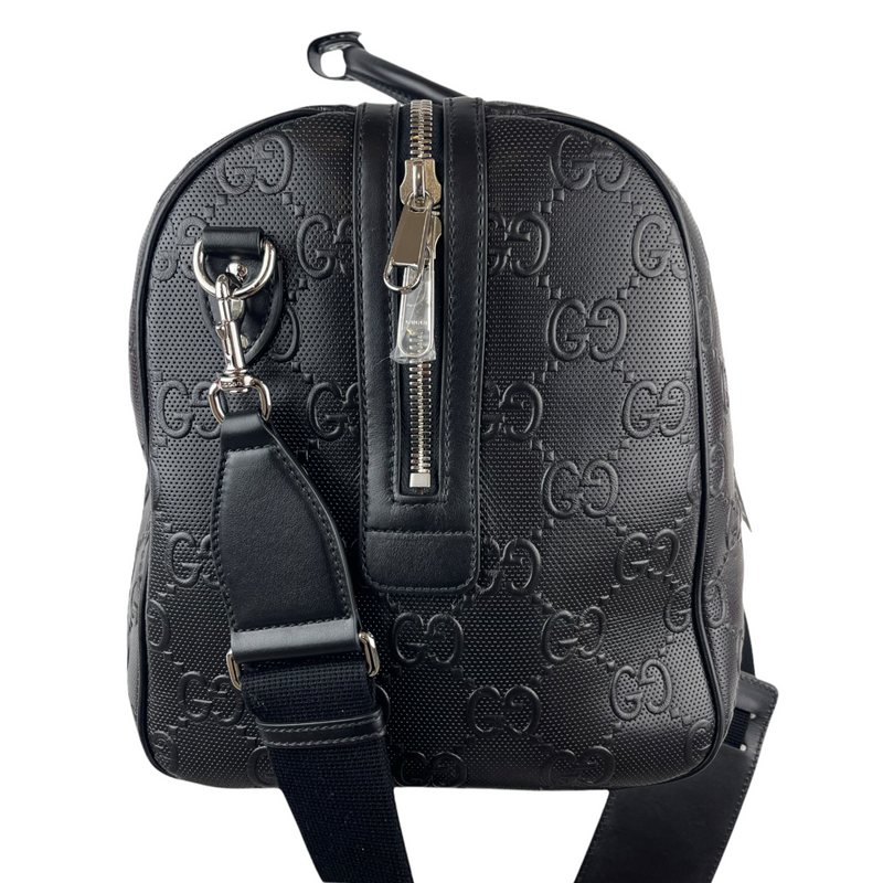 Logo-embossed Holdall Duffle Black SHW
