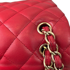 Chanel Double Flap Jumbo Lambskin Red GHW