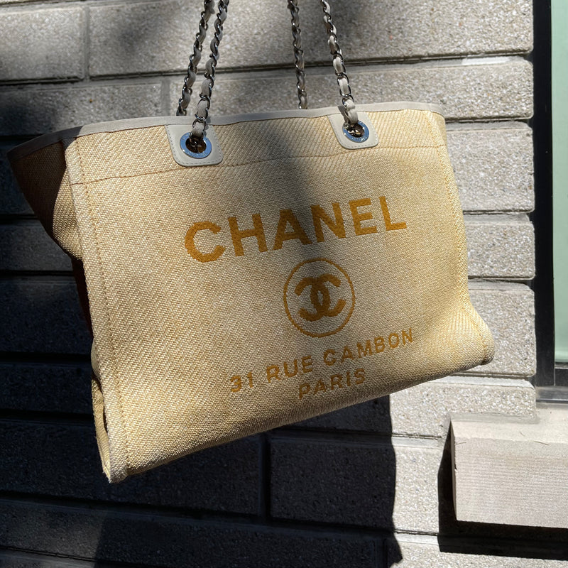 Deauville Medium Canvas Tote Yellow SHW
