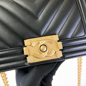 Small Boy Bag Caviar Calfskin Black GHW
