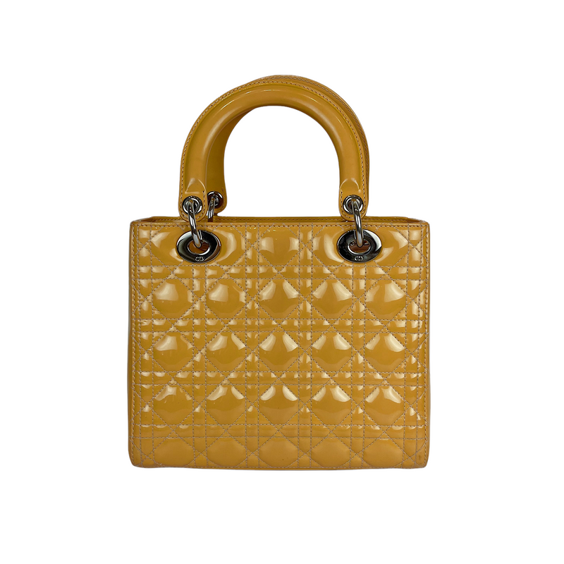 Lady Dior Medium Patent Leather Orange SHW