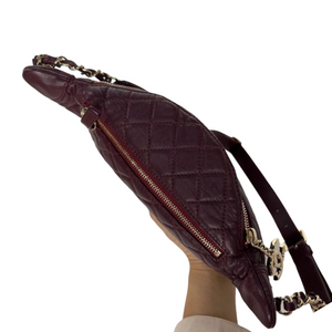 Quilted Belt Bag Burgundy SHW