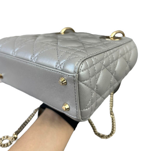 Mini Lady Dior Lambskin Silver GHW