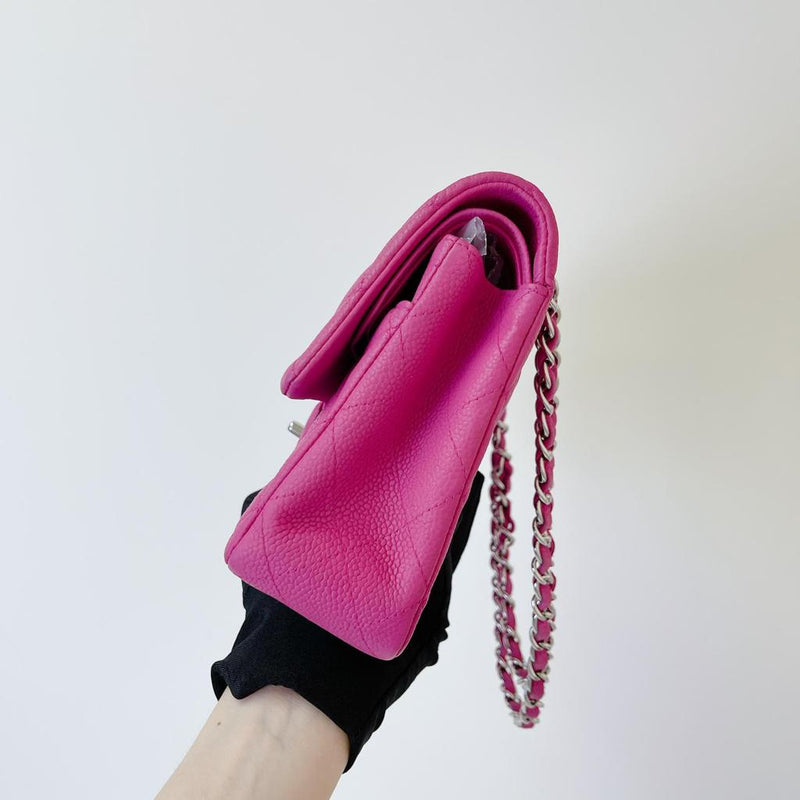 Classic Double Flap Matte Caviar Medium Pink SHW