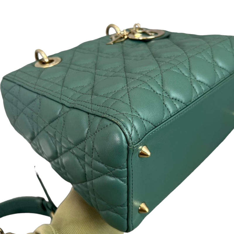 Lady Dior Lambskin Medium Green GHW