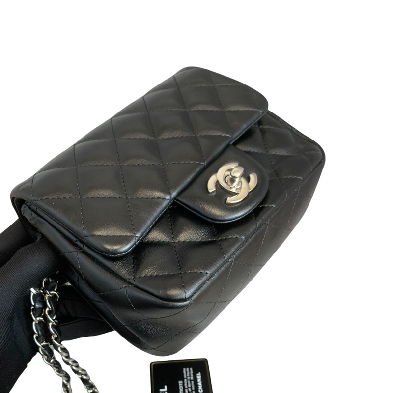 Classic Flap Square Mini Lambskin Black SHW